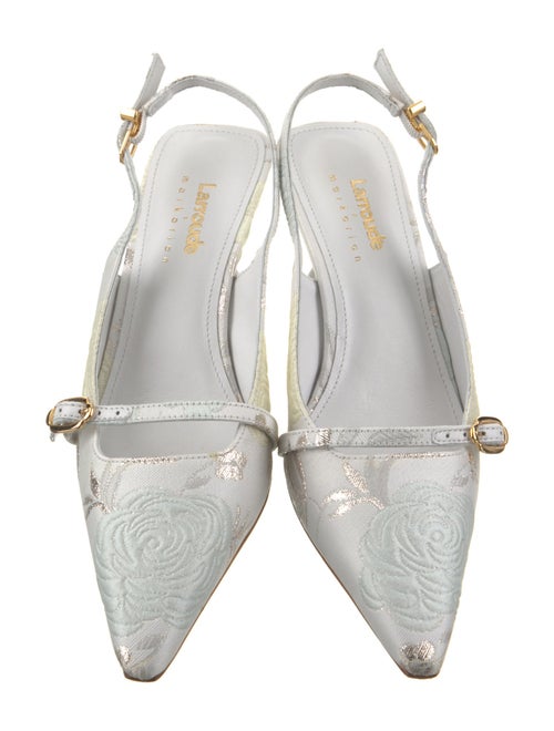 Larroude Canvas Glitter Accents Slingback Pumps