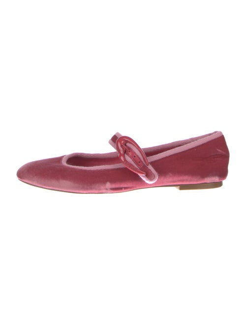 Larroude Velvet Mary Jane Flats