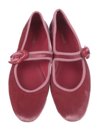 Larroude Velvet Mary Jane Flats