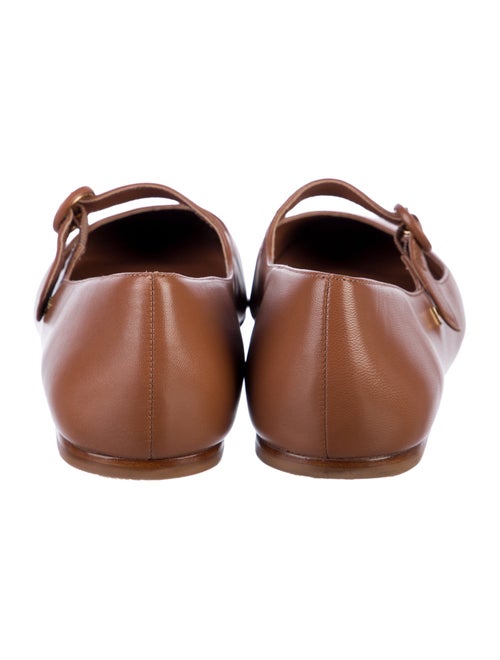 Larroude Leather Bow Accents Mary Jane Flats