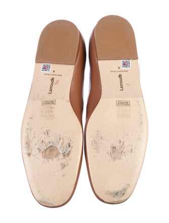 Larroude Leather Bow Accents Mary Jane Flats