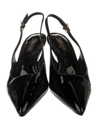 Larroude Patent Leather Slingback Pumps