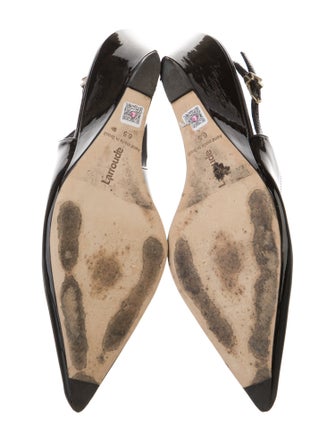 Larroude Patent Leather Slingback Pumps