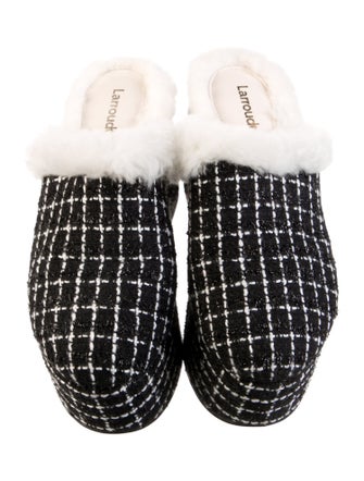 Larroude Tweed Pattern Mules