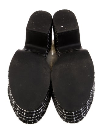 Larroude Tweed Pattern Mules