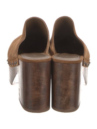 Larroude Suede Studded Accents Mules