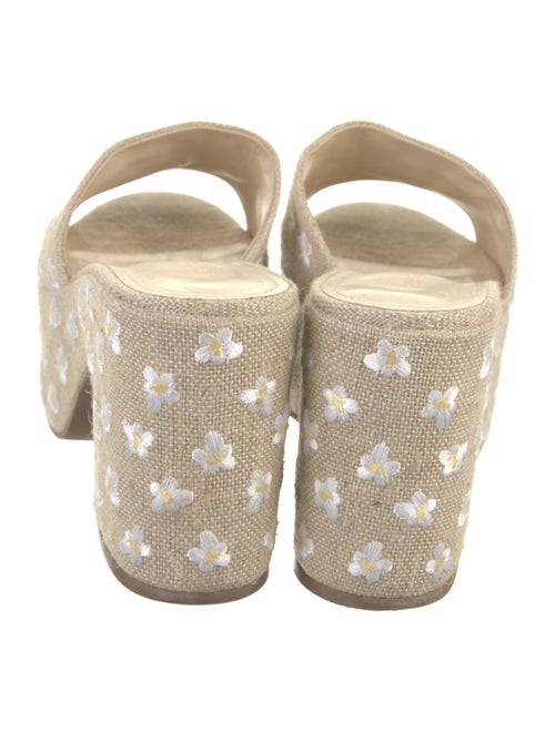 Larroude Printed Embroidered Accent Slides