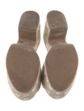 Larroude Printed Embroidered Accent Slides