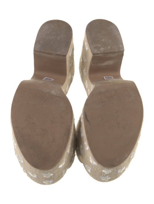 Larroude Printed Embroidered Accent Slides