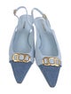 Larroude Denim Colorblock Pattern Slingback Pumps