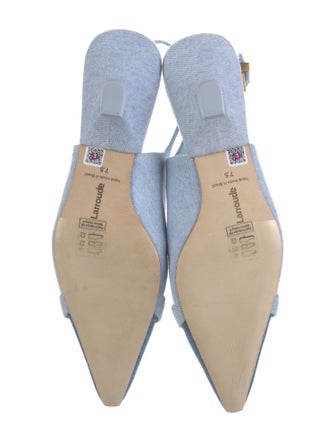 Larroude Denim Colorblock Pattern Slingback Pumps