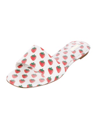 Larroude Leather Printed Slides