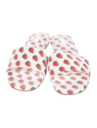 Larroude Leather Printed Slides