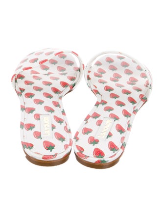 Larroude Leather Printed Slides