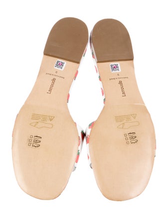 Larroude Leather Printed Slides