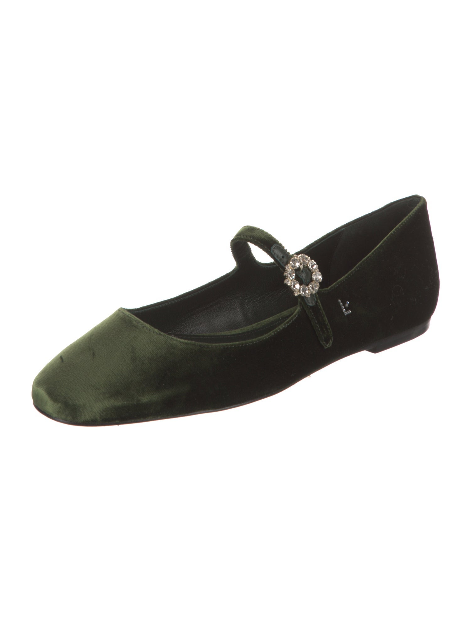 Larroude Velvet Mary Jane Flats