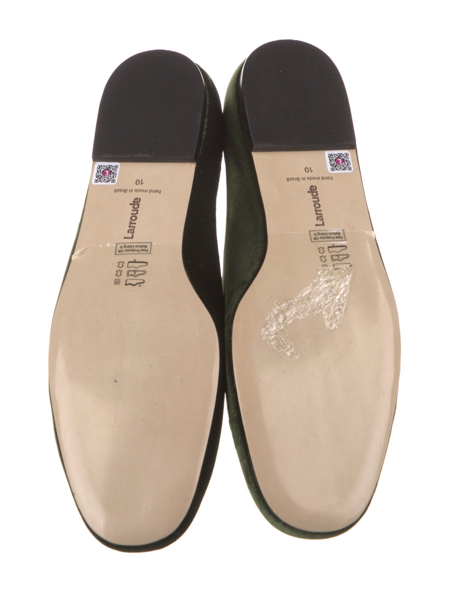 Larroude Velvet Mary Jane Flats