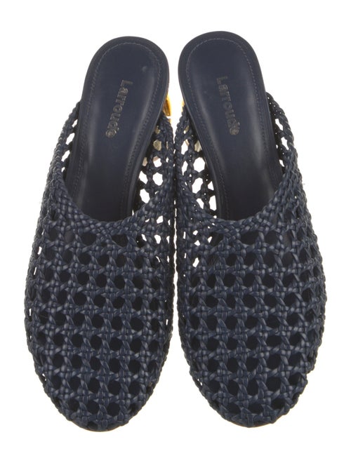 Larroude Leather Braided Accents Mules