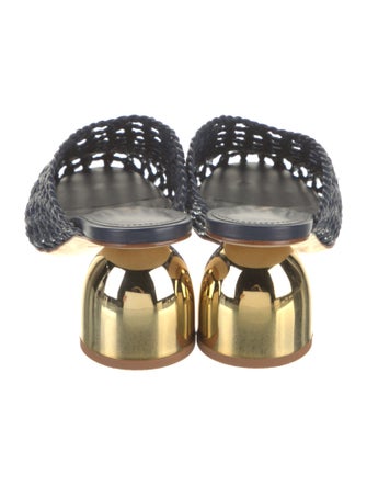 Larroude Leather Braided Accents Mules