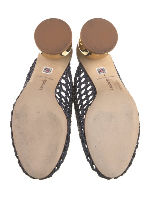 Larroude Leather Braided Accents Mules