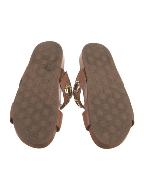 Larroude Leather Cutout Accent Slides