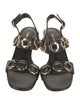 Larroude Leather Cutout Accent T-Strap Sandals