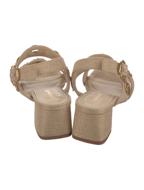 Larroude Straw Slingback Sandals