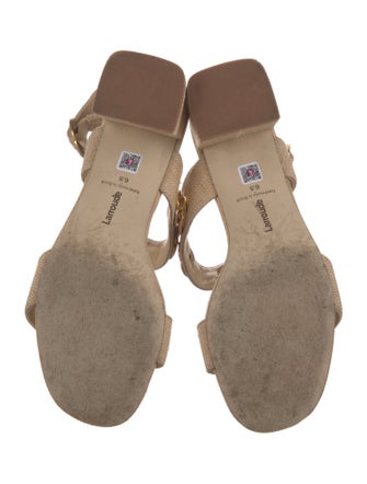 Larroude Straw Slingback Sandals