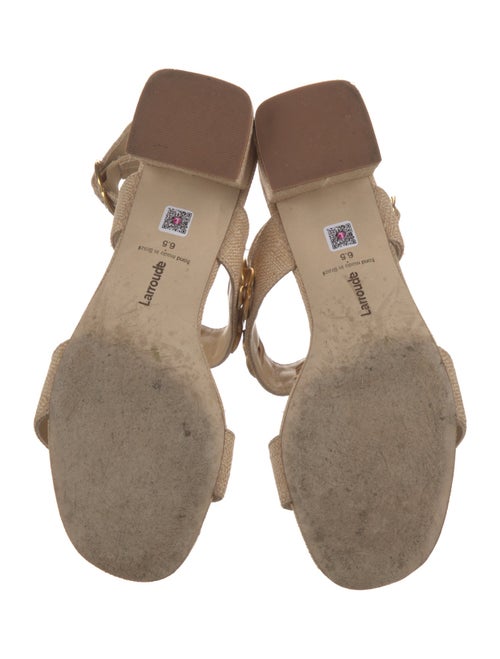 Larroude Straw Slingback Sandals