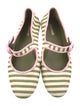 Larroude Canvas Striped Mary Jane Flats
