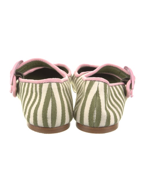 Larroude Canvas Striped Mary Jane Flats