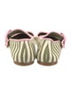 Larroude Canvas Striped Mary Jane Flats