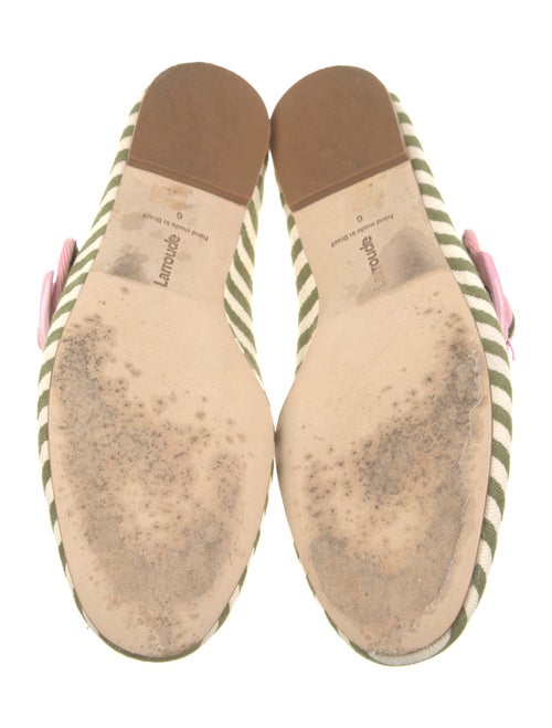 Larroude Canvas Striped Mary Jane Flats