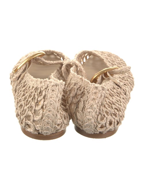 Larroude Raffia Mary Jane Flats