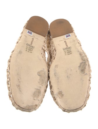 Larroude Raffia Mary Jane Flats