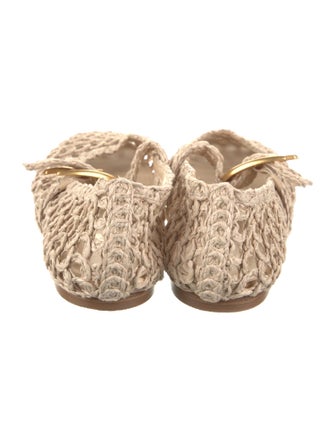 Larroude Raffia Mary Jane Flats