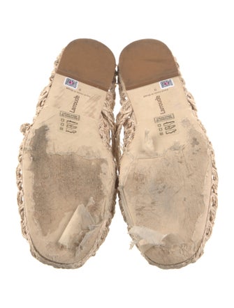 Larroude Raffia Mary Jane Flats