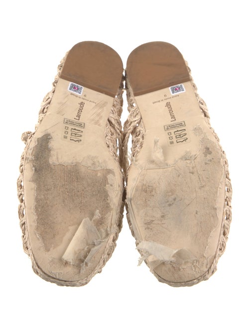 Larroude Raffia Mary Jane Flats
