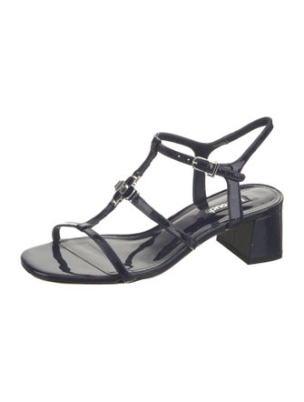 Larroude Patent Leather T-Strap Sandals