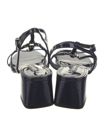Larroude Patent Leather T-Strap Sandals
