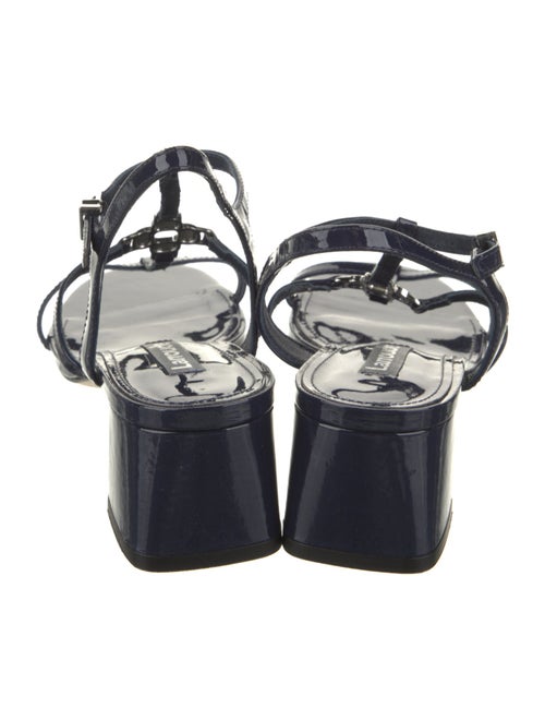 Larroude Patent Leather T-Strap Sandals