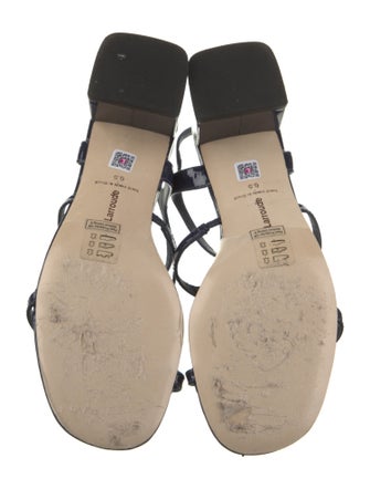 Larroude Patent Leather T-Strap Sandals