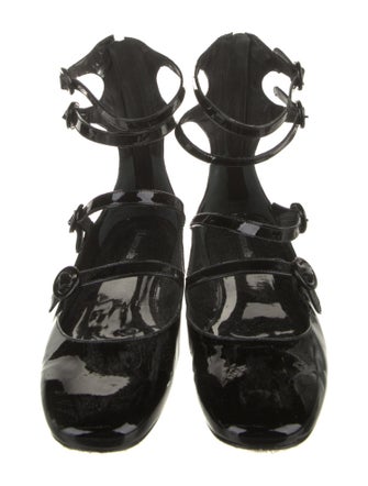 Larroude Patent Leather Leather Trim Embellishment Flats