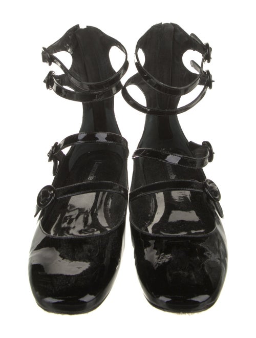 Larroude Patent Leather Leather Trim Embellishment Flats