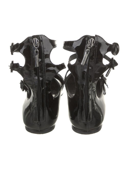 Larroude Patent Leather Leather Trim Embellishment Flats