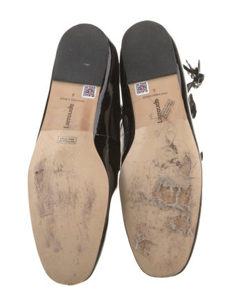 Larroude Patent Leather Leather Trim Embellishment Flats