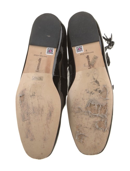 Larroude Patent Leather Leather Trim Embellishment Flats