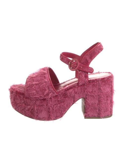 Larroude Leather Trim Embellishment Slingback Sandals