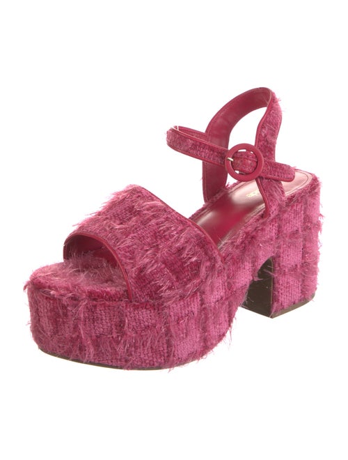 Larroude Leather Trim Embellishment Slingback Sandals