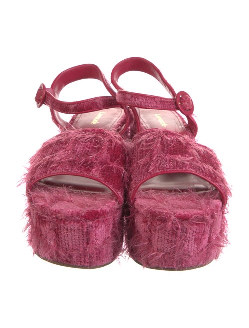 Larroude Leather Trim Embellishment Slingback Sandals